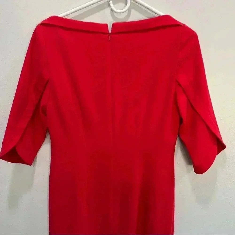 Black Halo Petal Sleeve Dress in Chic Red,‎ Size 8 - Picture 7 of 14